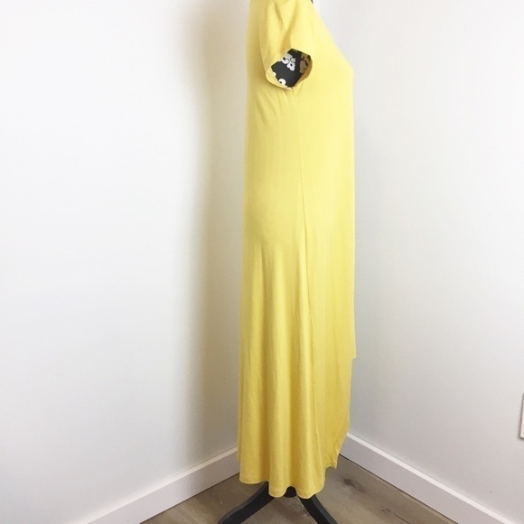 H by Halston Yellow T-Shirt Maxi High Low Dress - Picture 7 of 9